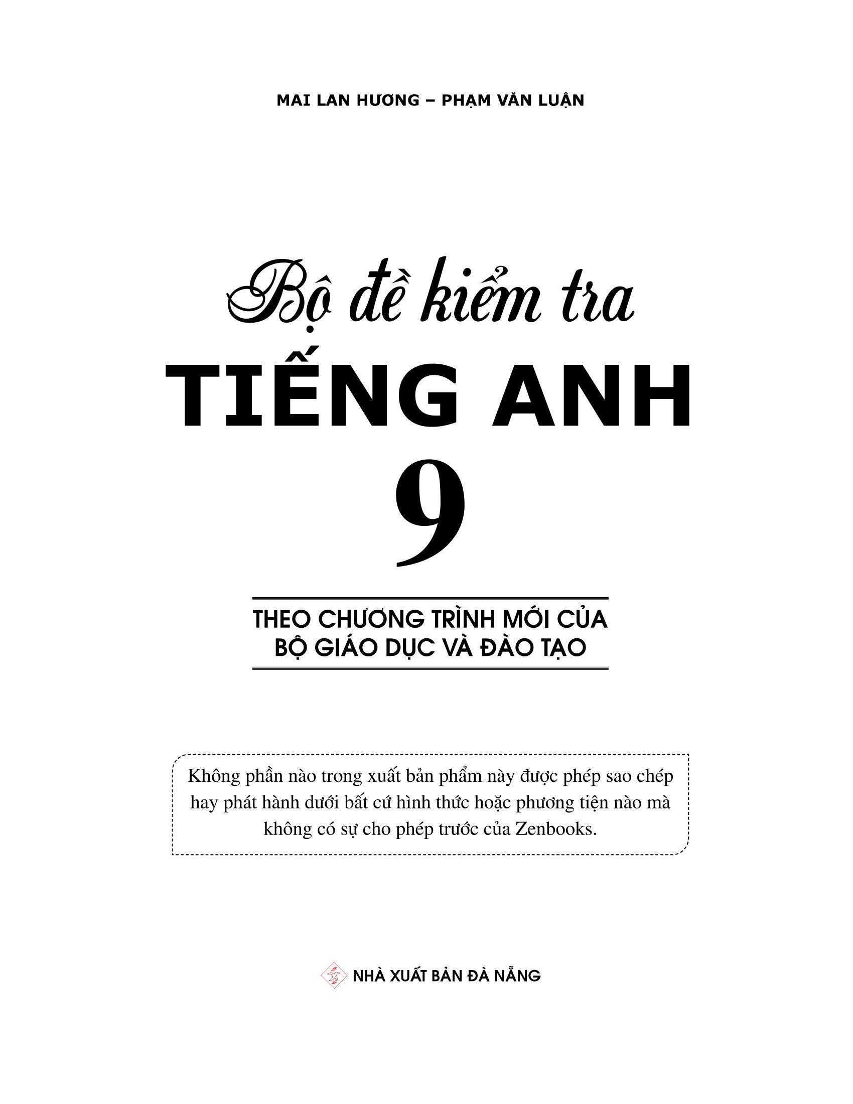 Bộ Đề Kiểm Tra Tiếng Anh 9 (Chương Trình Thí Điểm)