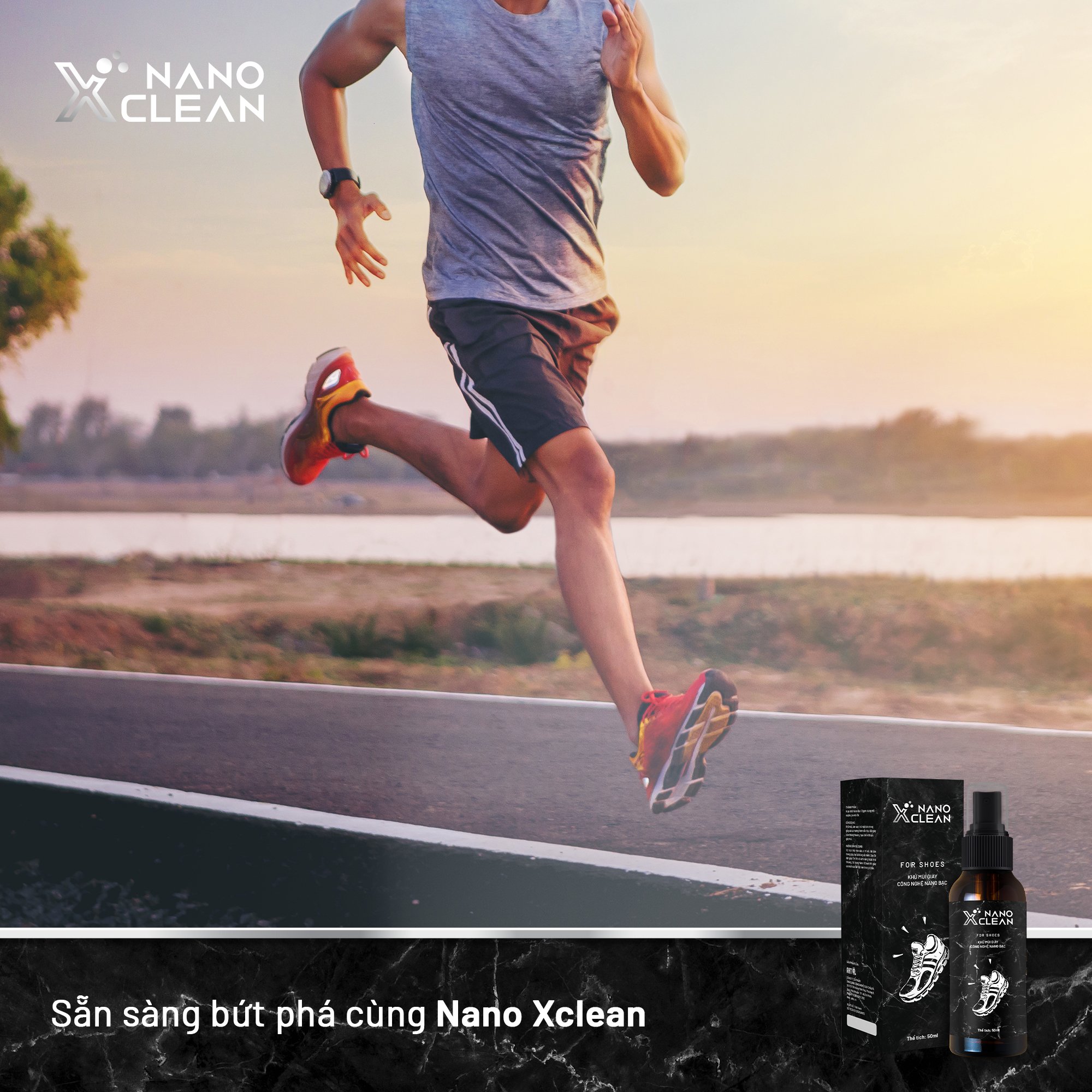Chai Xịt Khử Mùi Giày Dép Nano Bạc Nano Xclean 50ml Hương Bạc Hà - Khử Mùi hôi giày, khử mùi hôi chân