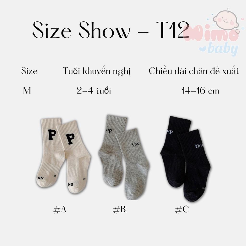 Tất vớ cao cổ kiểu dáng thể thao unisex chữ P cho bé 2-4y Mimo Baby T12