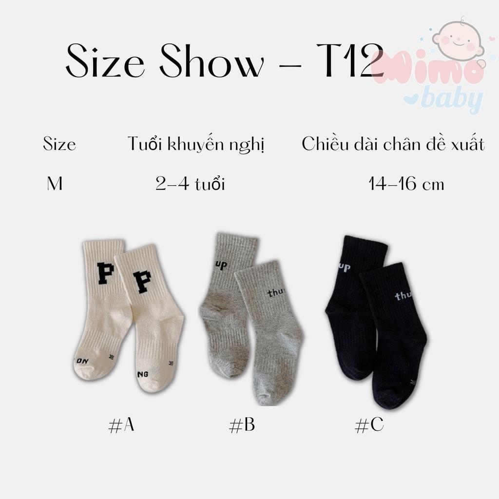 Tất vớ cao cổ kiểu dáng thể thao unisex chữ P cho bé 2-4y Mimo Baby T12