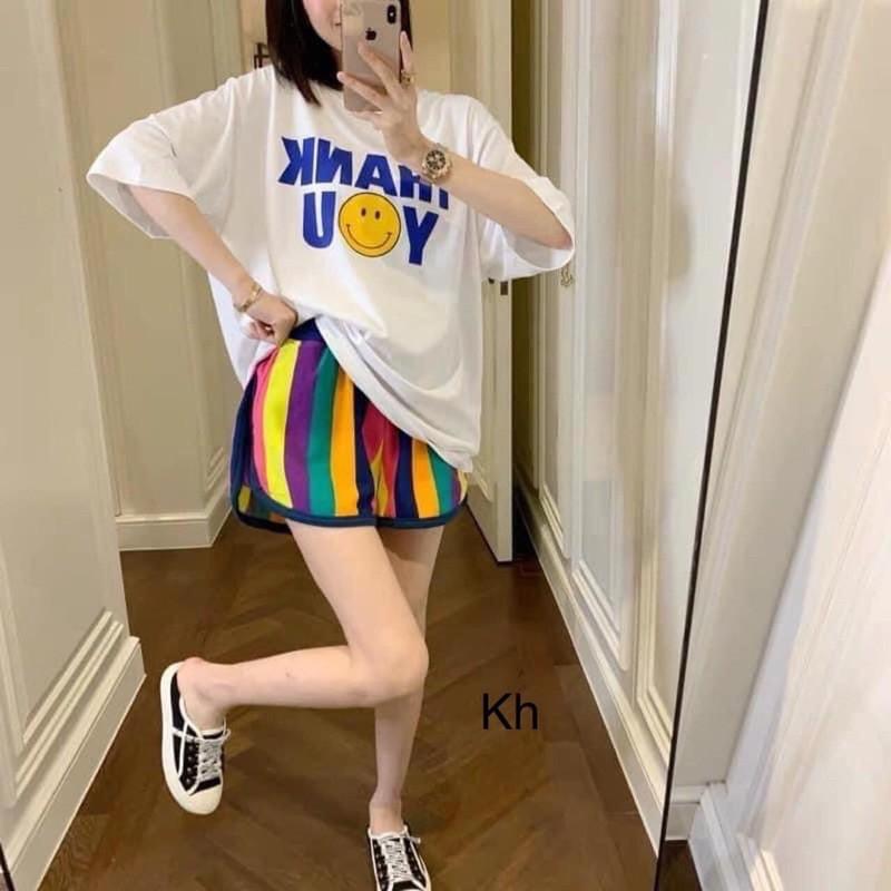 Bộ Thank You quần sọc màu siêu xinh