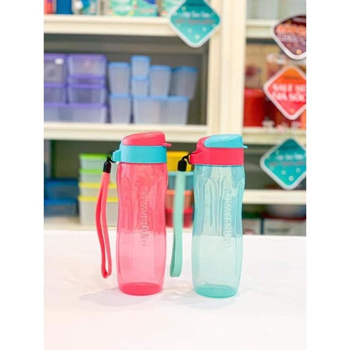 Bình nước eco 500ml (thân đỏ nắp xanh) tupperware hàng chính hãng nhựa nguyên sinh an toàn cho sức khỏe