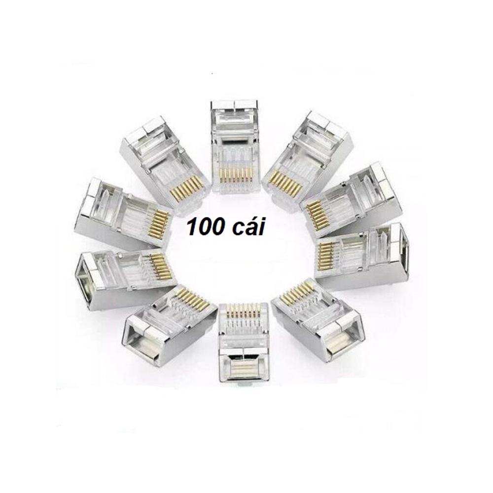 Đầu Bấm Mạng Cat6 Bọc Kim Túi 50 Hạt Cao Cấp | Chất Liệu Hợp Kim Chống Rỉ Chắc Chắn | Túi 50 Hạt Cao Cấp