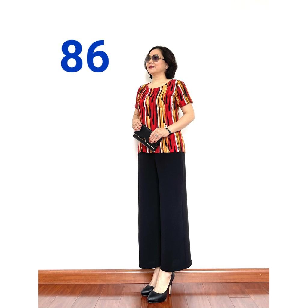 Đồ Bộ Trung Niên 2021 - Bộ đồ phối áo lụa hàn châu, quần đũi cao cấp, Siêu mềm, Siêu mát - - Laddy_store