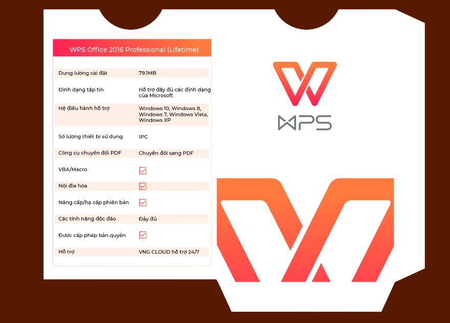 Phần mềm WPS Office 2016 Professional (Lifetime) - Hàng chính hãng