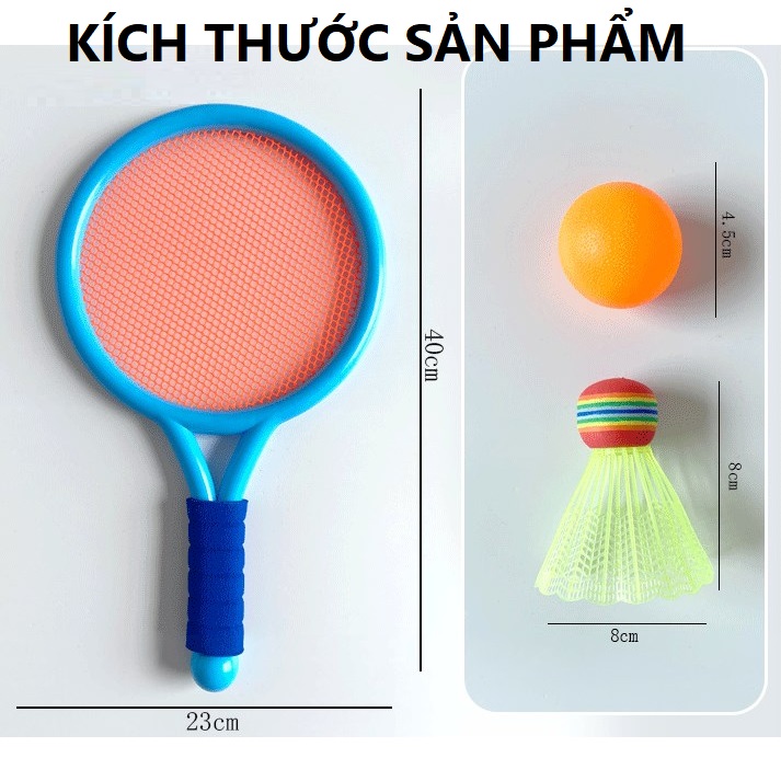Bộ vợt cầu lông tennis đồ chơi trẻ em ngoài trời và trong nhà cho bé, đồ chơi thể thao, quà tặng sinh nhật cho bé