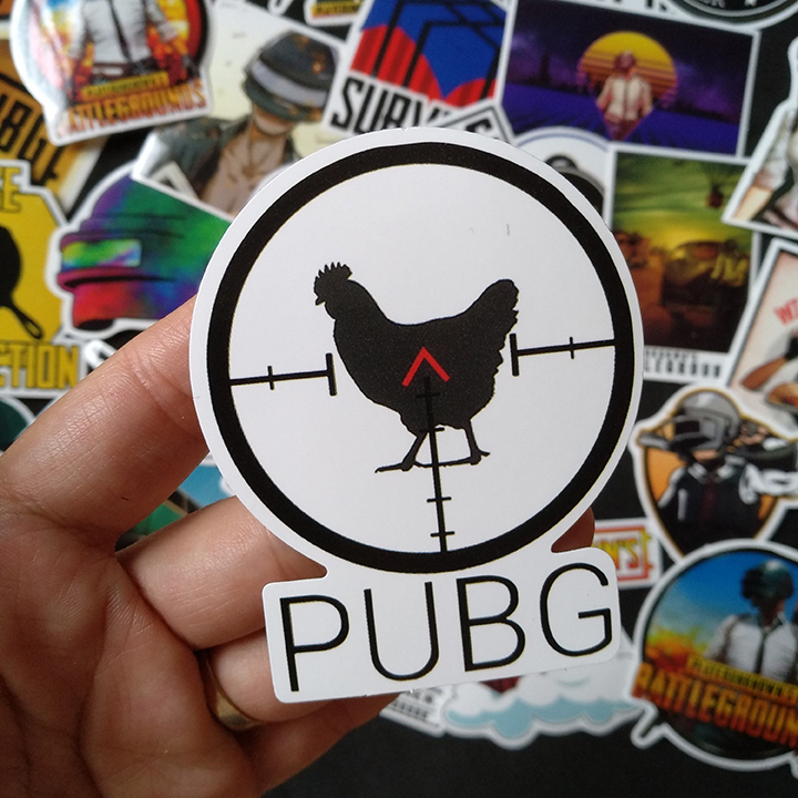 Bộ Sticker dán cao cấp chủ đề PUBG - Dùng dán Xe, dán mũ bảo hiểm, dán Laptop