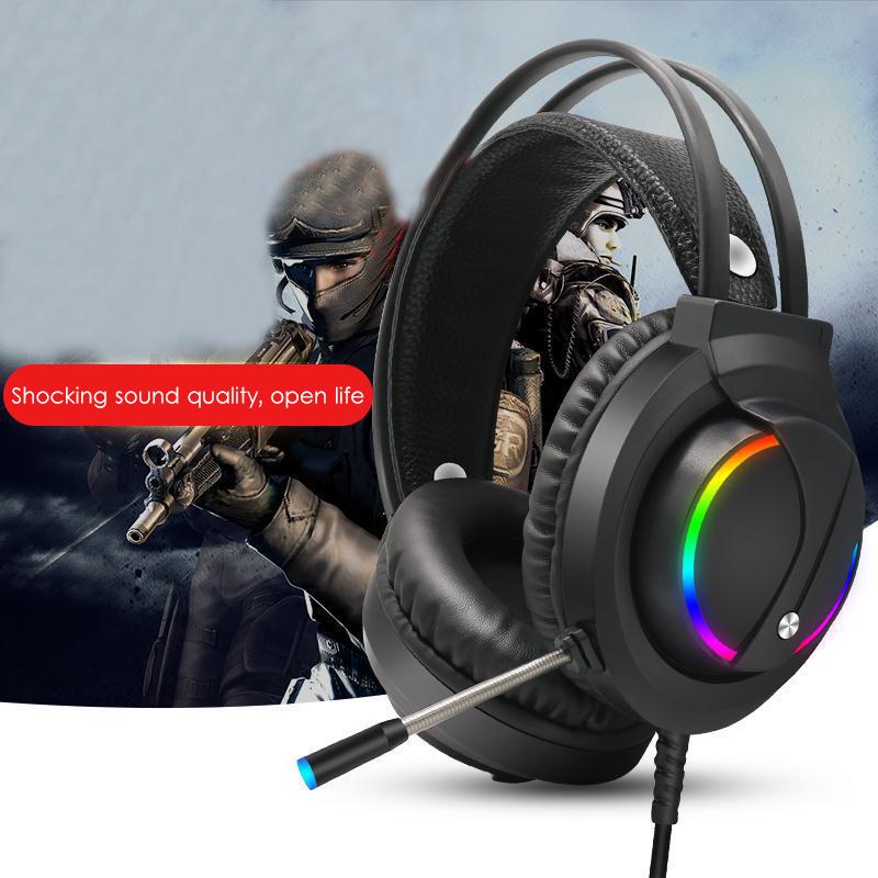 Tai Nghe Chơi Game 7.1 Ảo Tai Nghe Có Dây 4D Stereo Đèn RGB Game Tai Nghe Nhét Tai Có Micro Dành Cho Xbox One Máy Tính PS4 Game Thủ