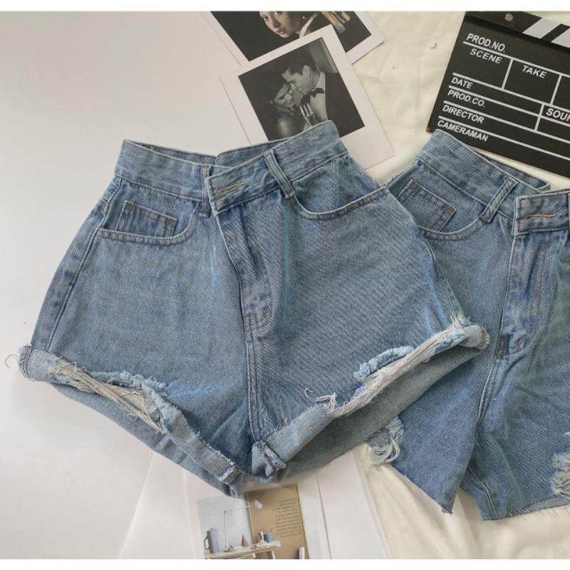 QUẦN SORT JEAN BIGSZIE LƯNG CAO RÁCH MÃ05