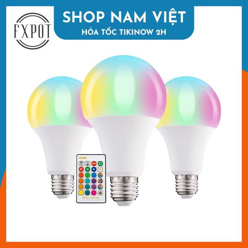 Đèn LED Bóng Bulb E27 16 Triệu Màu Điều Khiển Remote Hoặc App Điện Thoại (Kèm Chuôi