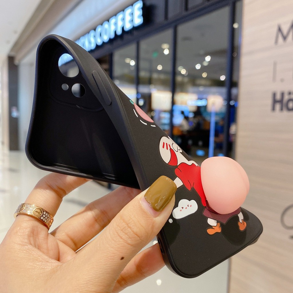 Ốp Lưng iPhone Cạnh Vuông Mông Đào Dành Cho iPhone 6 / 6 Plus / 7 / 7 Plus / 8 / 8 Plus / X / Xs / Xs Max / 11 / 11 Pro / 11 Pro Max / 12 / 12 Pro / 12 Pro Max