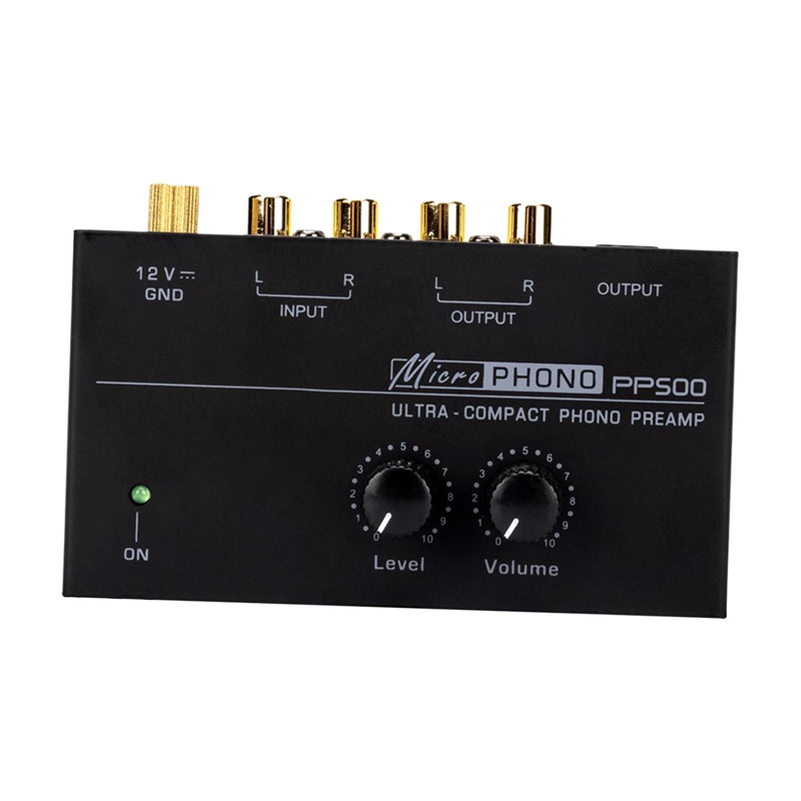 Phono Preamp DC 12V Turntable Preamplifier for  Computers Speakers