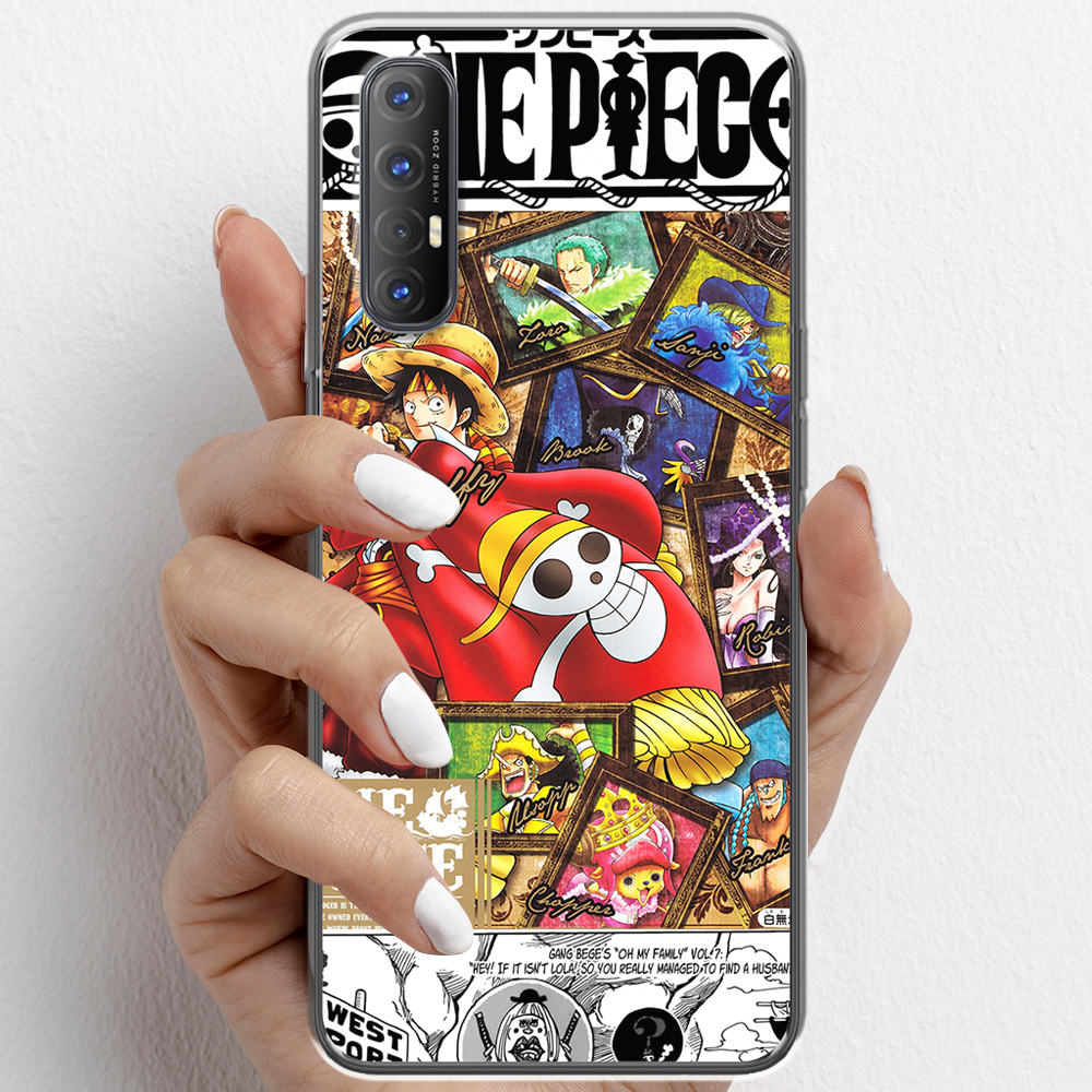 Ốp lưng cho Oppo Reno3, Reno3 Pro nhựa TPU mẫu One Piece cờ đỏ