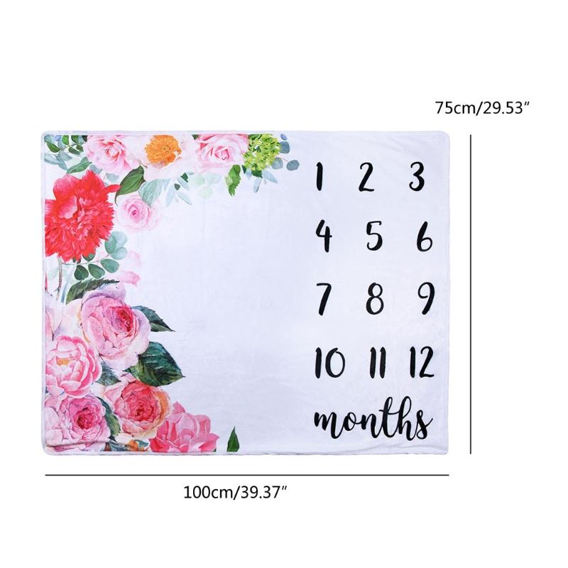 Chăn Bộ Bé Mềm Mại Dép Nỉ Chụp Ảnh Hàng Tháng Ảnh Sơ Sinh Trẻ Em Hoạt Hình Voi Cột Mốc Ngủ Tắm Bò Thảm