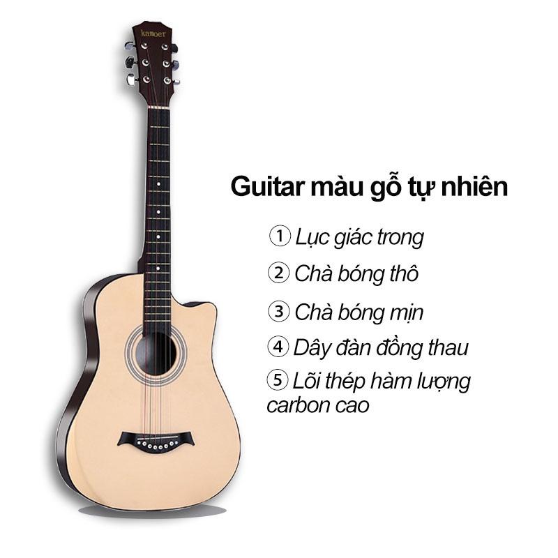 Đàn guitar acoustic dành cho người mới tập chơi， Khẩu âm thanh tự nhiên và chân thật, có độ bền cao, dễ dàng sử dụng cho