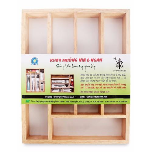Khay muỗng nĩa 6 ngăn | Gỗ Đức Thành - 23031