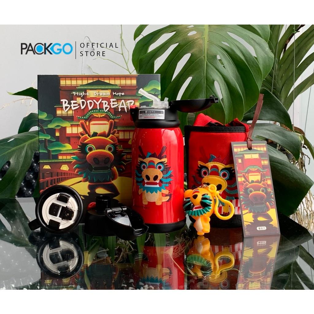 Bình giữ nhiệt cho Bé Chính hãng 100% BEDDYBEAR - Dung tích 630 ml - 3 Nắp thay thế tặng kèm móc khóa Dragon -Con Rồng - Phù hợp Bé từ 2 tuổi trở lên