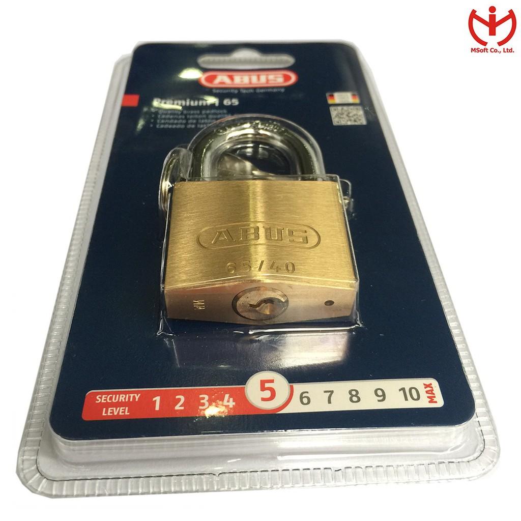 Ổ khóa ABUS 65/40 thân đồng rộng 40mm 3 chìa răng - MSOFT