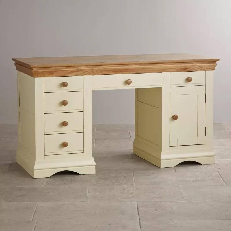 Bàn Làm Việc Country Cottage Gỗ Sồi Ibie OTDCOUO - Trắng