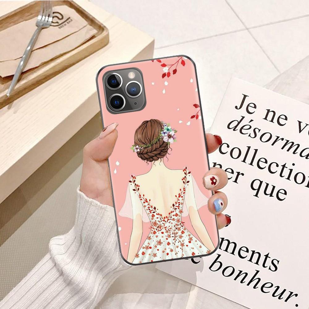 Ốp lưng dành cho điện thoại iPhone 7Plus Silicon dẻo hình Phía Sau Cô Gái