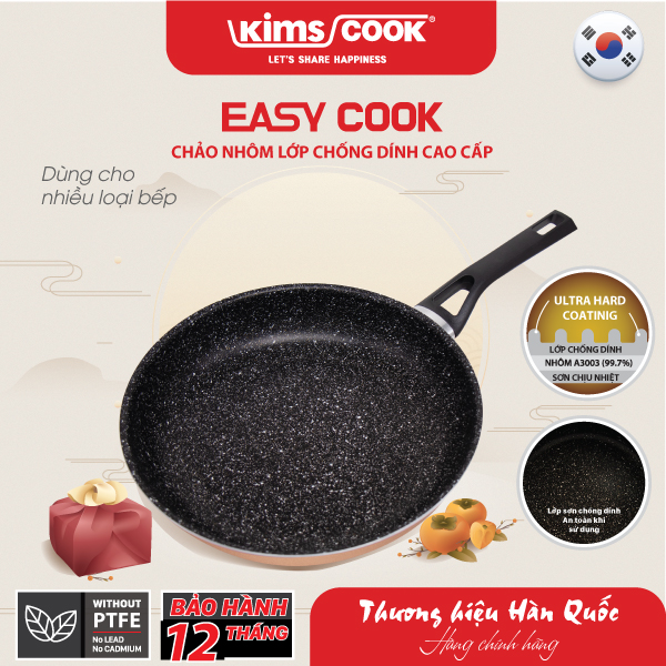 Chảo KIMS COOK Easy Cook hợp kim nhôm chống dính vân đá đáy