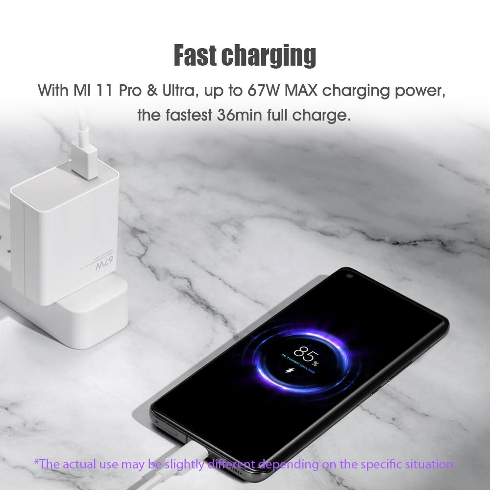 Xiaomi 67W Fast Charger and 6A USB Type C Charging Cable Set Wall Charger with Single USB-A Port Power Adapter Charging