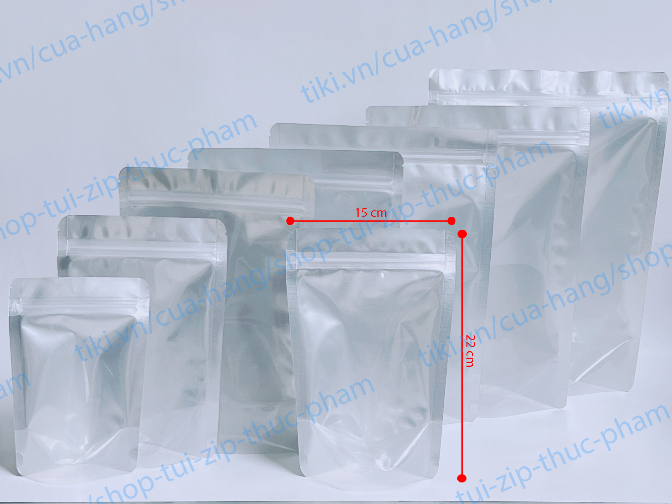 100gram Túi Zip Bạc - Túi Zip bạc 1 mặt trong Đáy Đứng Đựng Thực Phẩm - Túi đựng bánh mứt