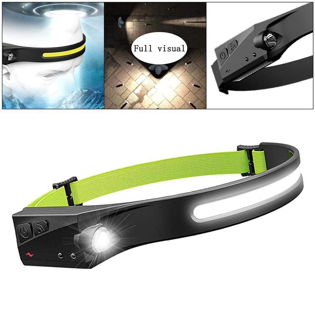 COB LED Headlamp Lamp Sensor Head Flashlight for Running Outdoor Hunting Cycling