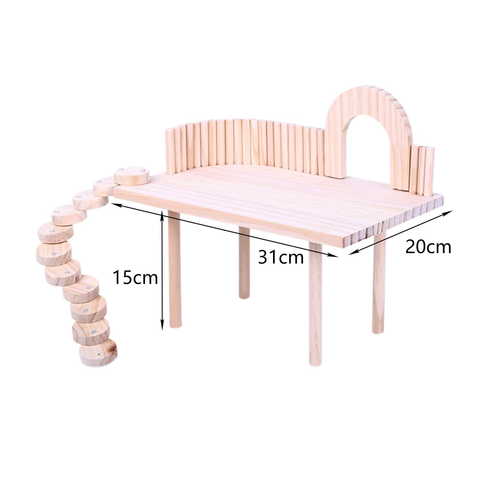 Natural Wood Platform Stand Molar Toys Board for Small Pets Gerbil Exercise