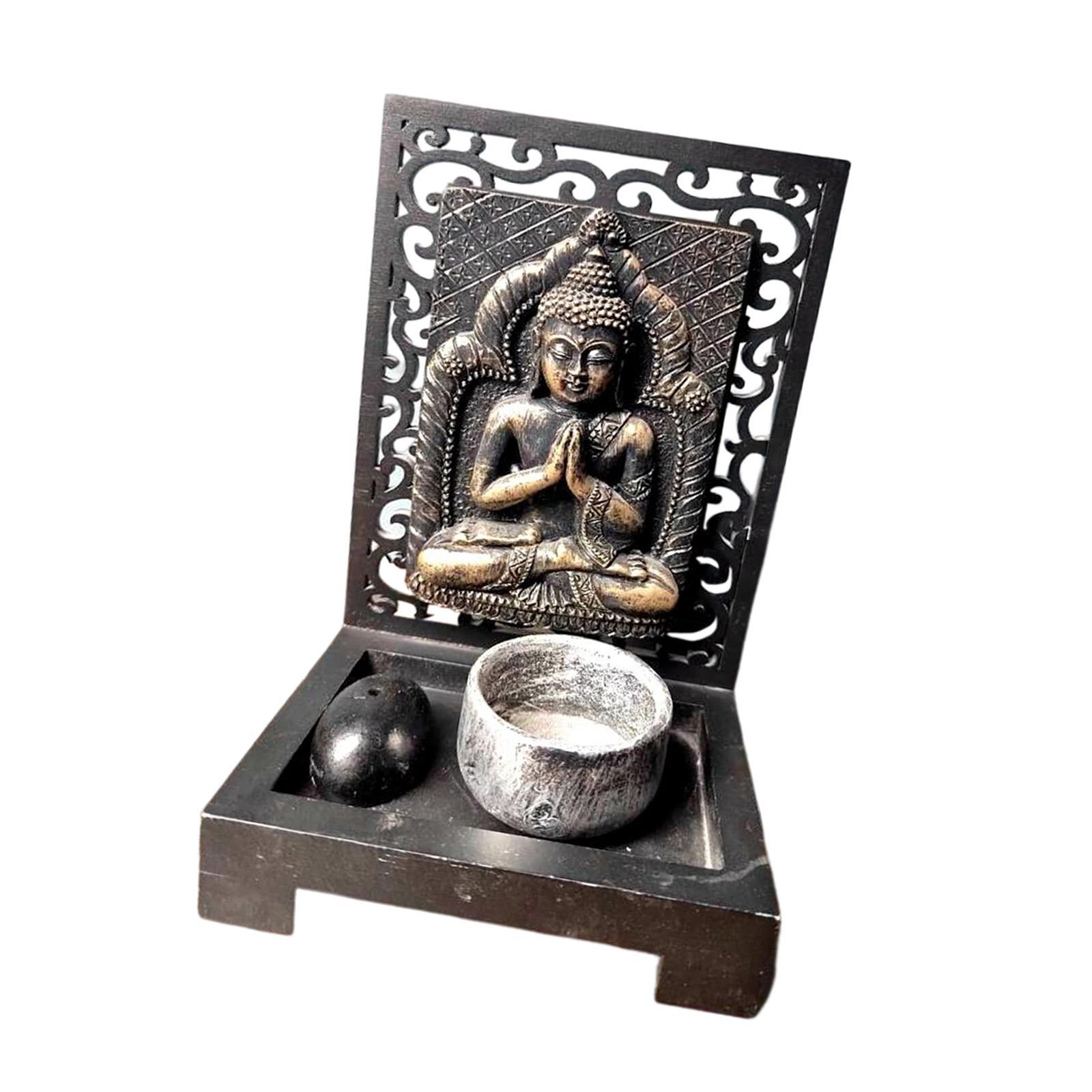 Tealight Candle Holder Buddha Tea Light Holders Desk Candle Stand for Cabinet Decor