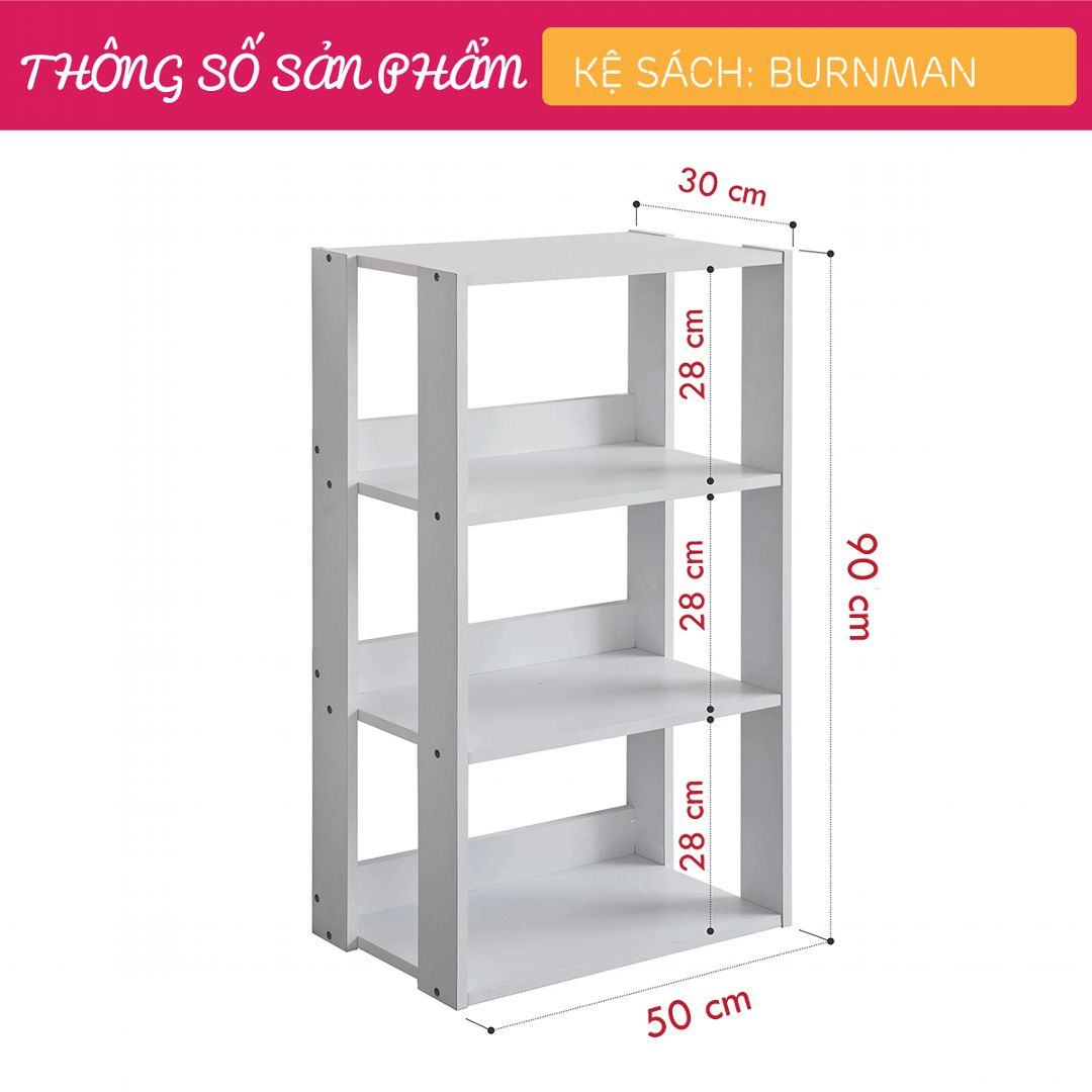 Giá sách hiện đại thiết kế đơn giản SMLIFE Burnman