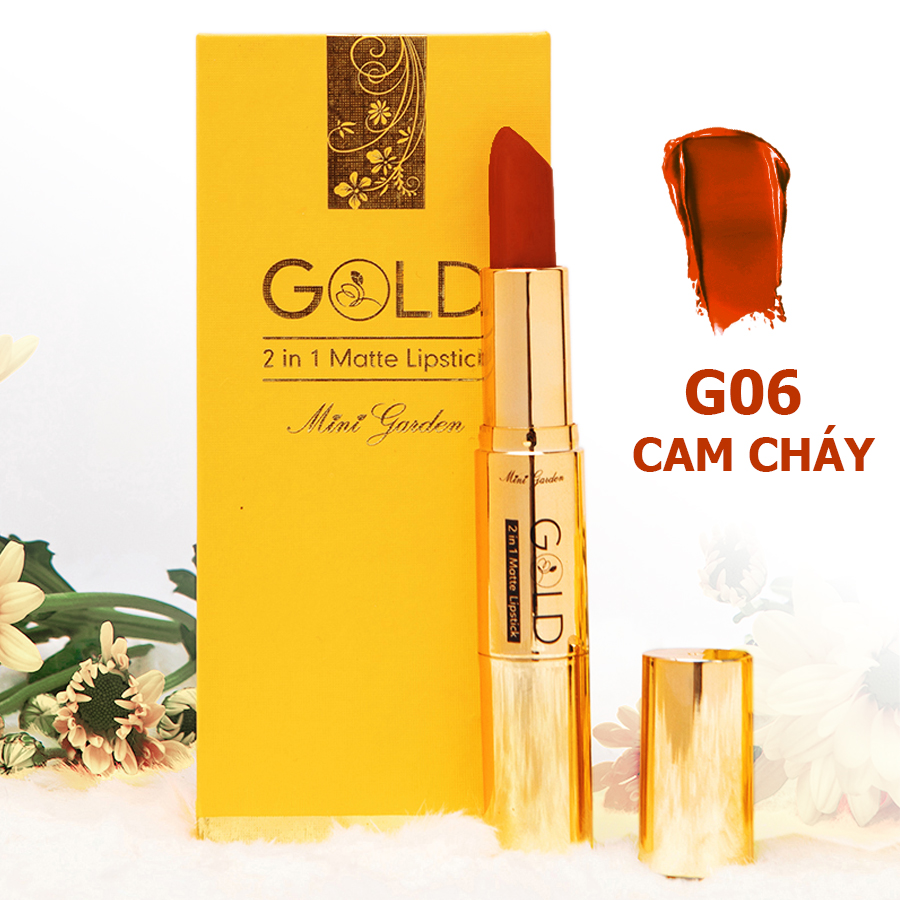 Son Nhung Lì Gold matte lipstick 2 in 1