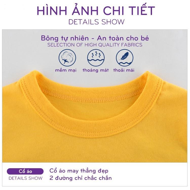 Bộ quần áo cho bé trai bé gái chất cotton in hình ngộ nghĩnh hàng xuất Âu Mỹ