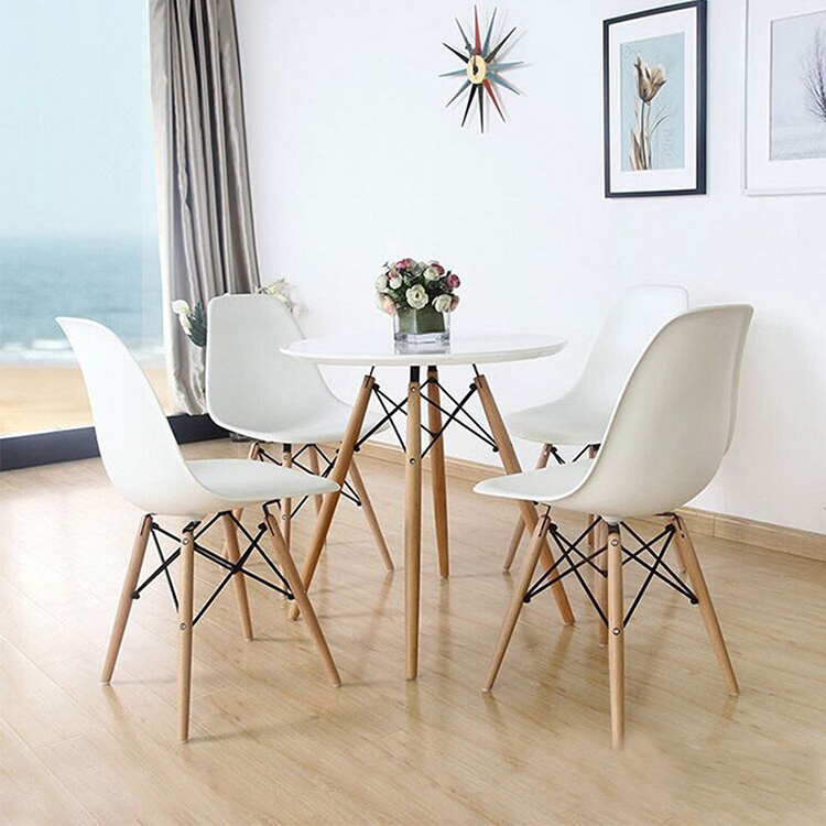 Bộ Bàn Tròn Ibie Eiffel Trắng 4 Ghế Eames