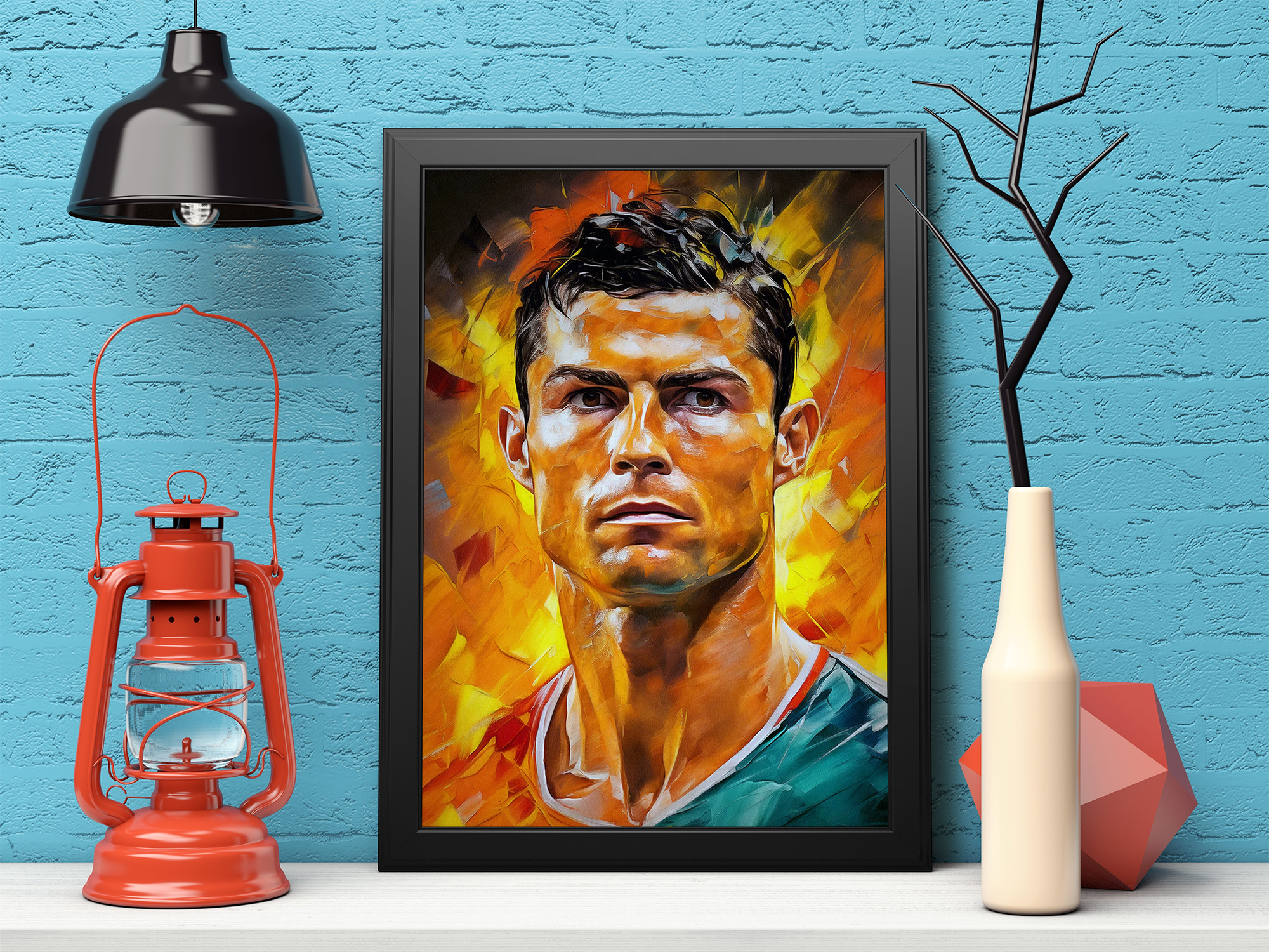 Tranh nghệ thuật chân dung cầu thủ Cristiano Ronaldo - Tranh canvas - Quà tặng cho tâm