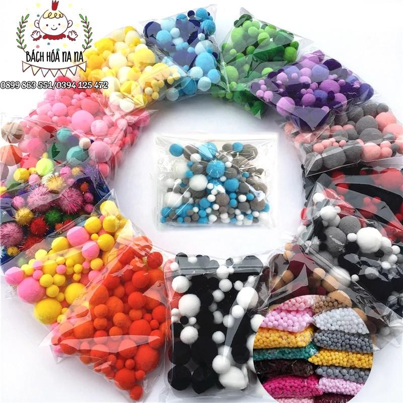 (có sẵn)Pompom hỗn hợp nhiều màu nhiều size - pom pom trang trí-handmade shop