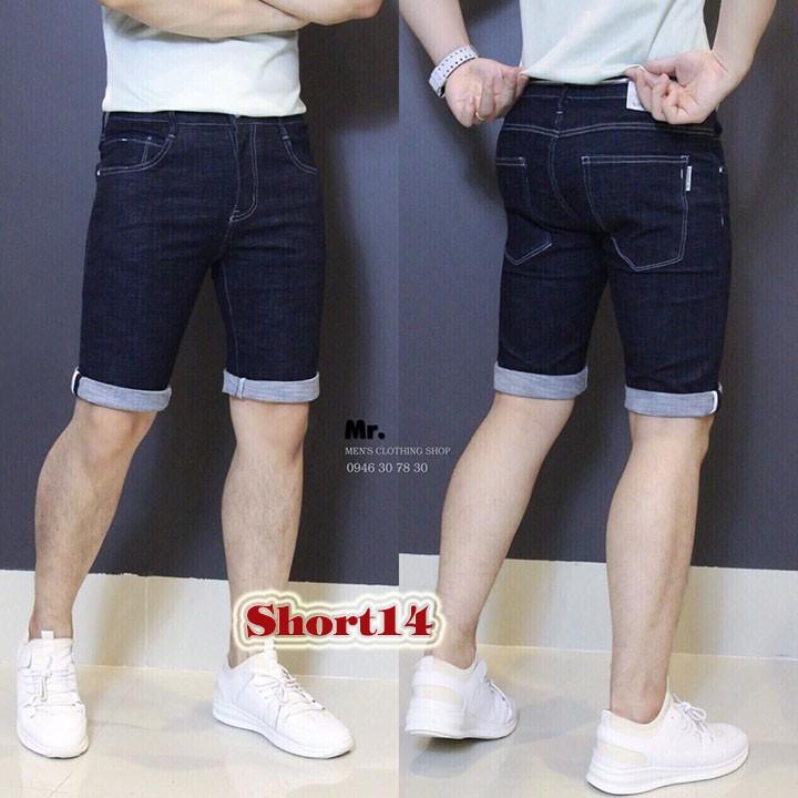 Quần Short Jean Nam Cao Cấp Chất Jean Cotton Co Giãn Mềm Mại