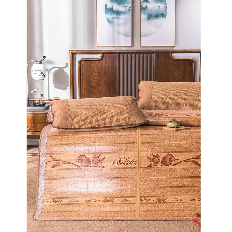 Chiếu Trúc Cật Tăm Rồng Mát Lạnh - Hoạ Tiết Đẹp 1m6x2m