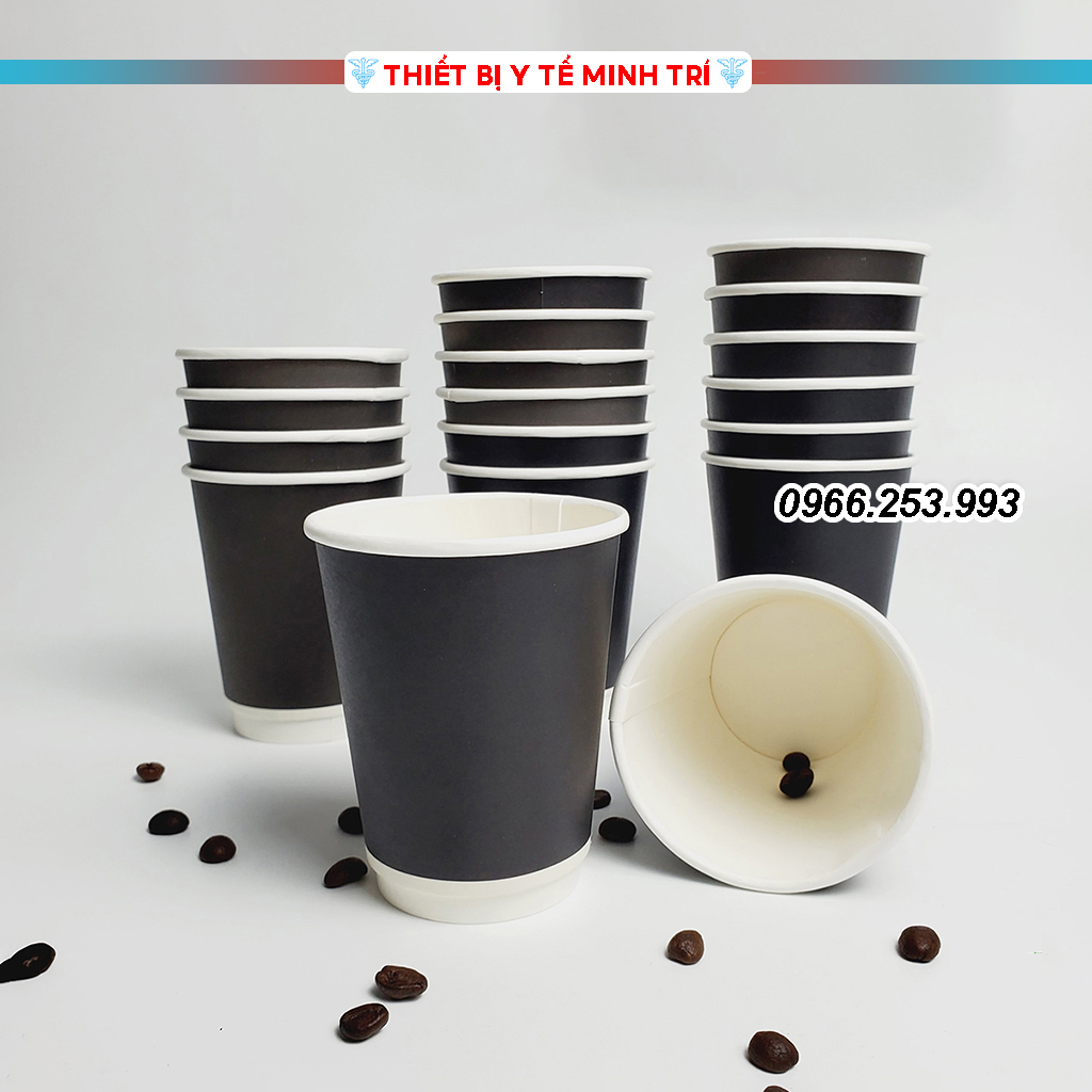 50 Ly giấy, cốc giấy dùng 1 lần 240ml - dày dặn 2 lớp - 8OZ