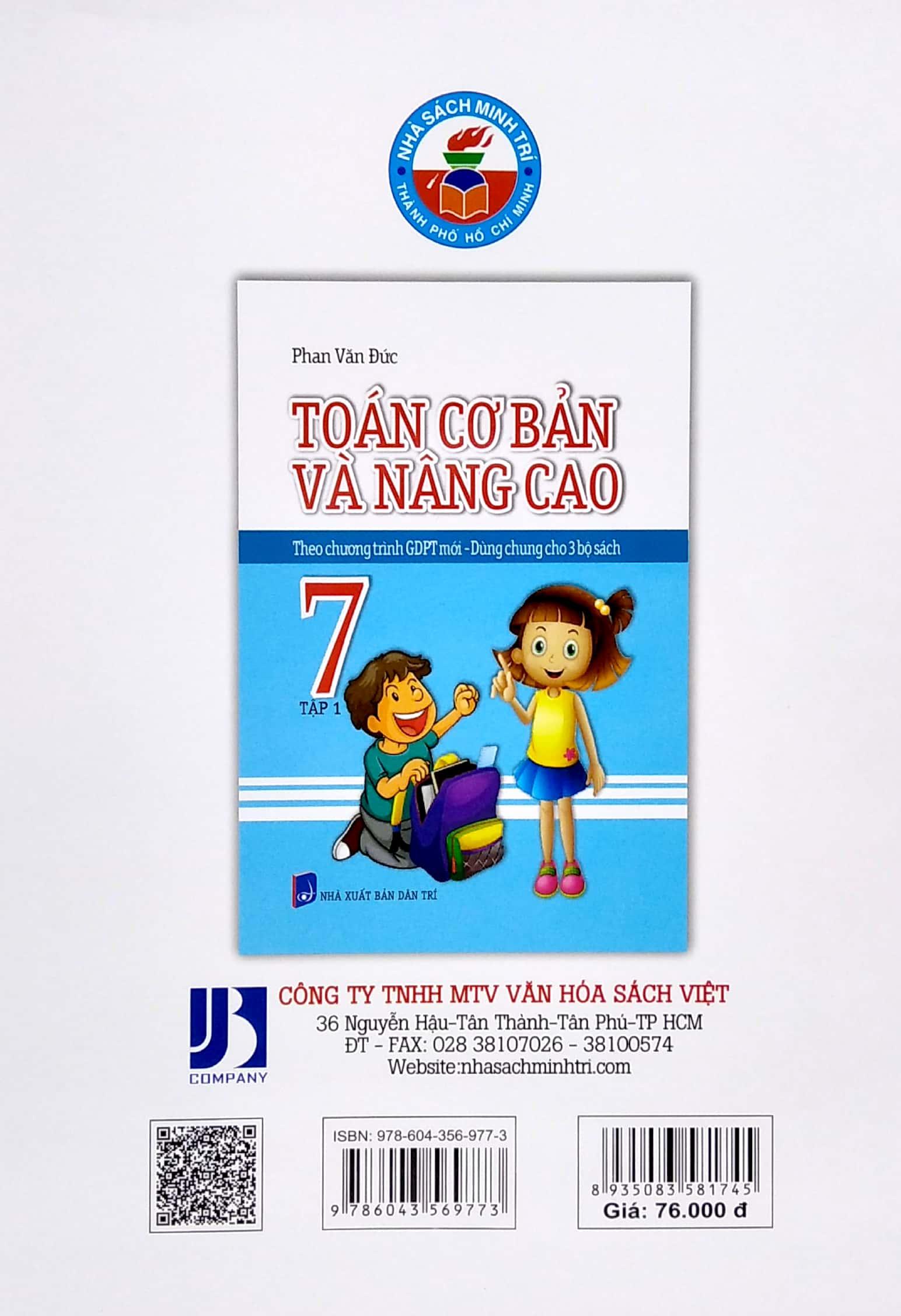 Toán Cơ Bản Và Nâng Cao 7 - Tập 1 (Theo Chương Trình GDPT Mới - Dùng Chung Cho 3 Bộ Sách)