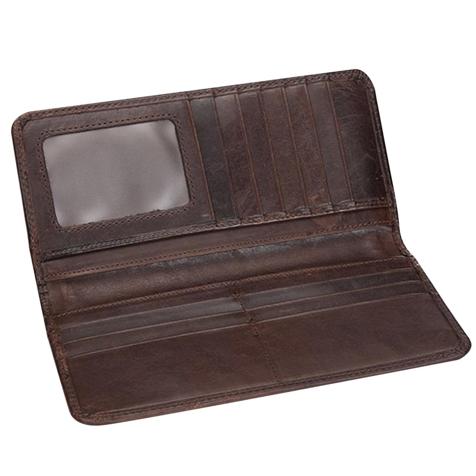 Men Long Wallet  Bifold Vintage Style Minimal PU Leather Card Holder