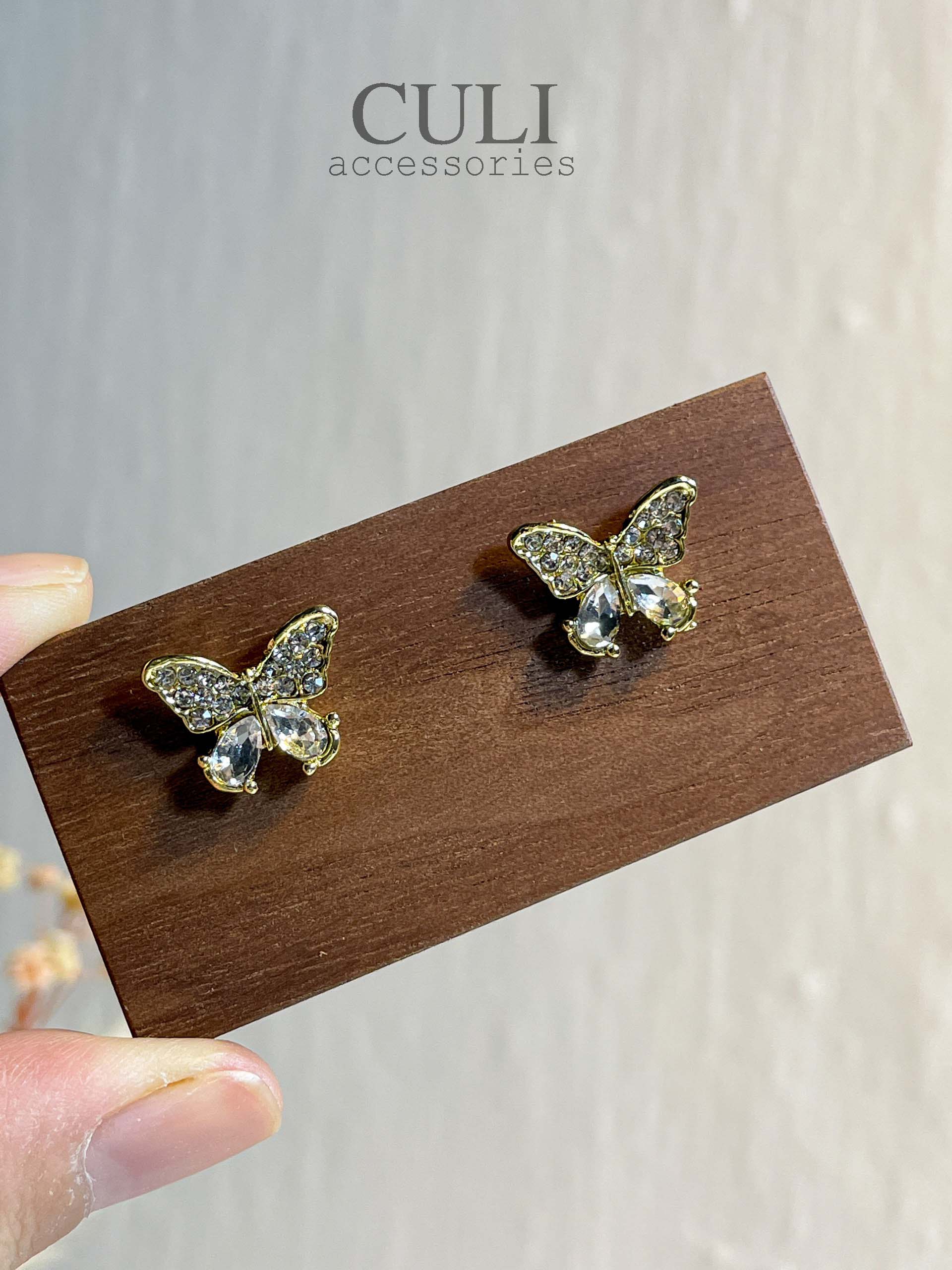 Khuyên tai, Bông tai thời trang hình bướm HT611 - Culi accessories