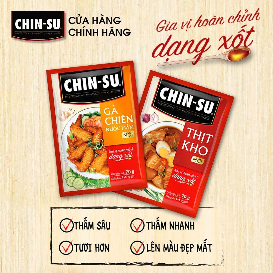 Hộp 10 Gói Gia vị CHIN-SU Hoàn chỉnh Xốt thịt kho Gói 70g x10