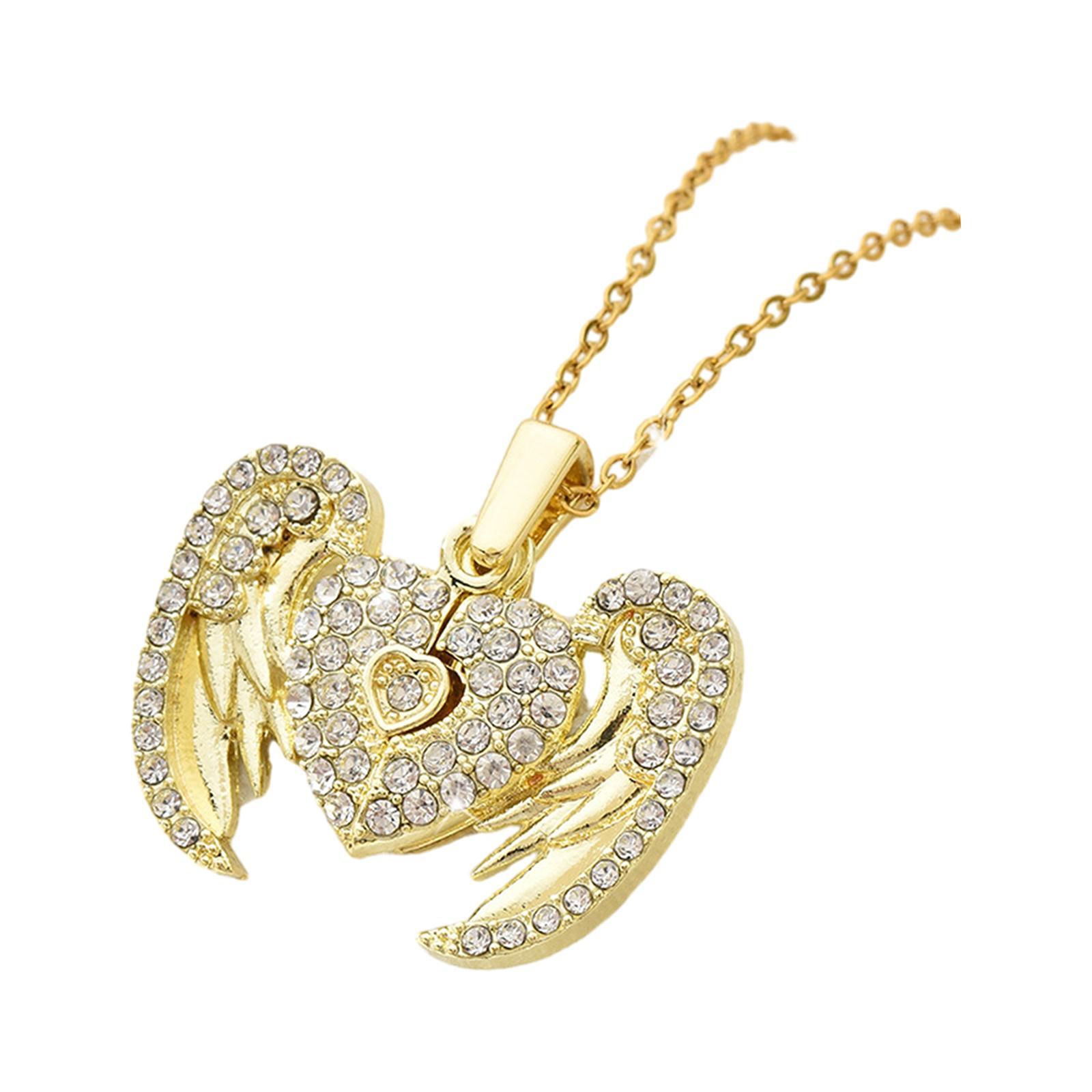 Angel  Pendant Necklace Heart Locket Necklace for Christmas Mother