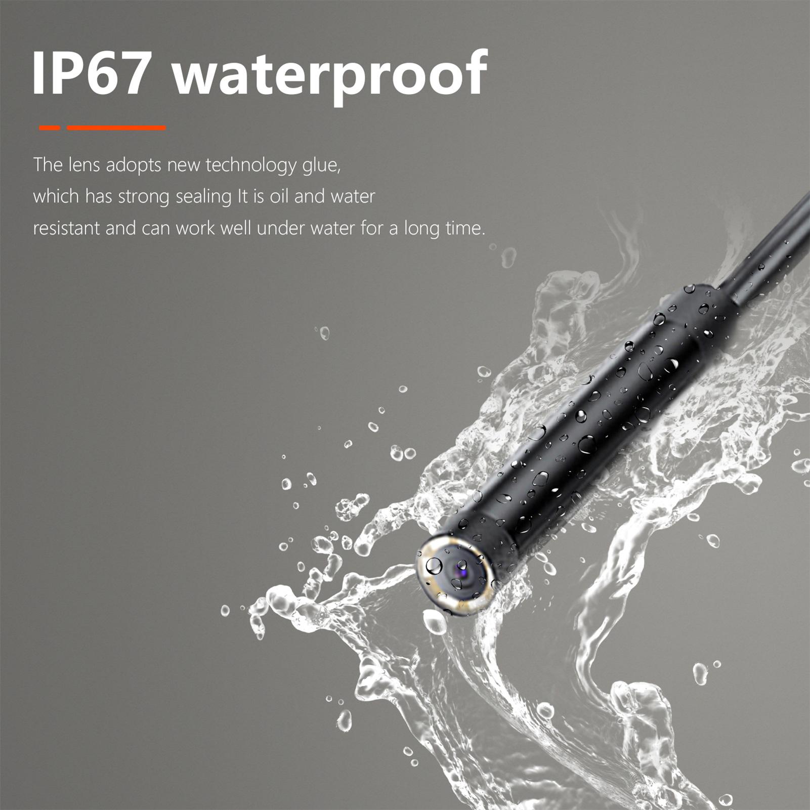 Industrial Endoscope 1080P Borescope with 4.5-inch IPS Color Display Snake Camera IP67 Waterproof 2 Million Pixels Inspection Camera with TF Card Slot for Home Pipes