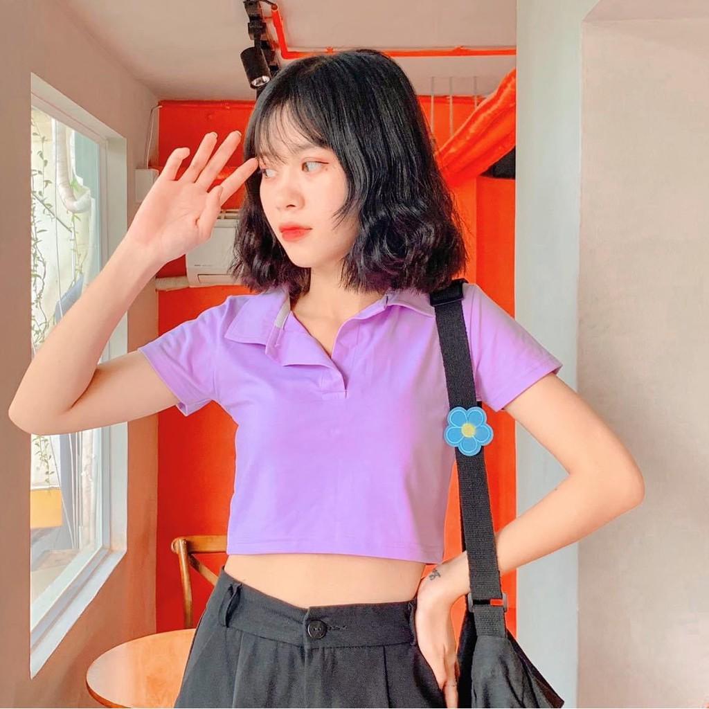 Áo croptop polo nữ