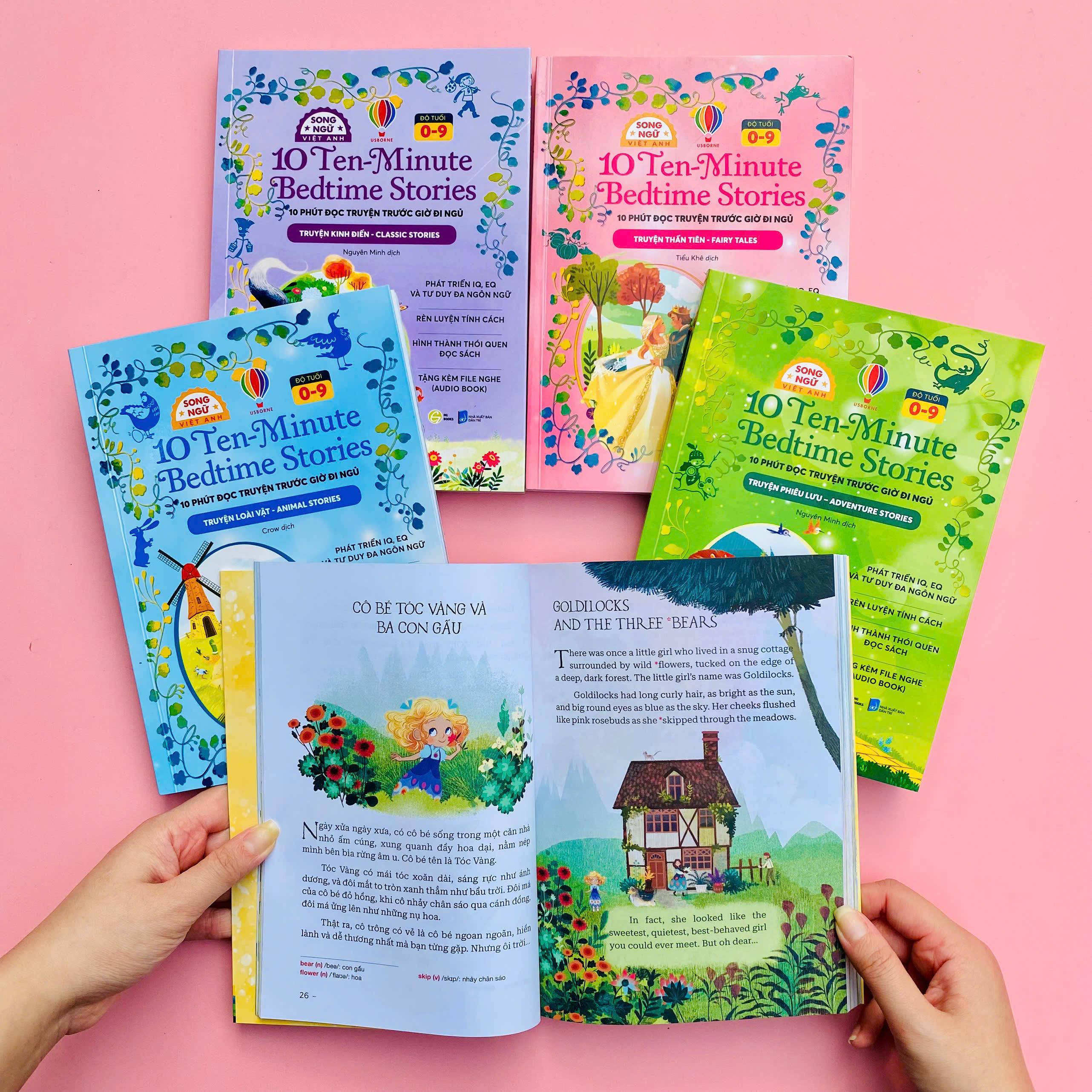 Sách - 10 Ten-Minutes Bedtime Stories - 10 Phút Đọc Truyện Trước Giờ Đi Ngủ - Fairy Tales - Truyện Thần Tiên - Song Ngữ Việt-Anh