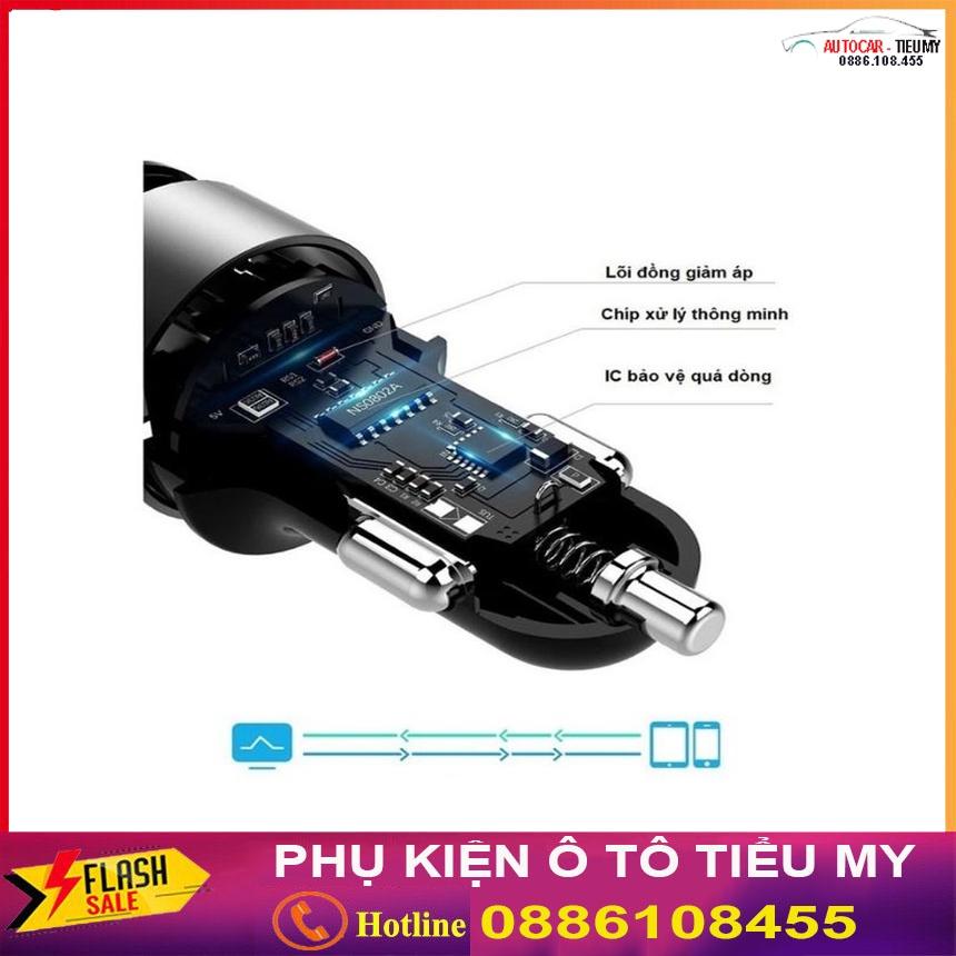 Tẩu sạc ô tô xe hơi Hyundai HY-36 chính hãng báo điện áp với 2 cổng USB