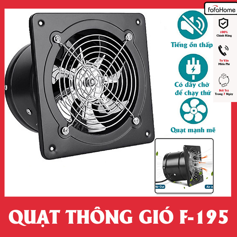 Quạt Hút Mùi, Thông Gió Vuông Kích Thước 195-255-305 Quạt Hút Gió - Hút Mùi Nhà Bếp Cánh Và Vỏ Sắt Hoặc Inox Dây Đồng 100%, Sắt Dày