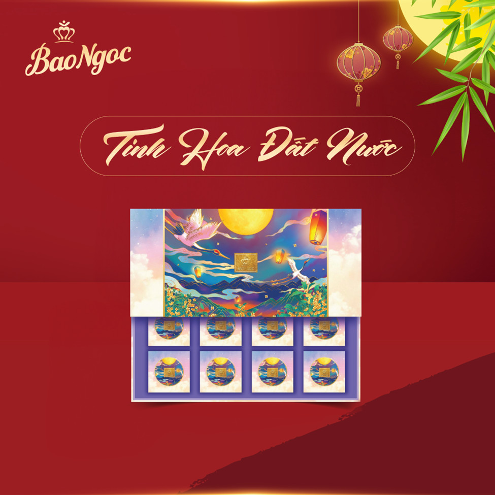 Bánh trung thu Bảo Ngọc ,sét bánh &quot;Tinh Hoa Đất Nước &quot; hộp 8 bánh